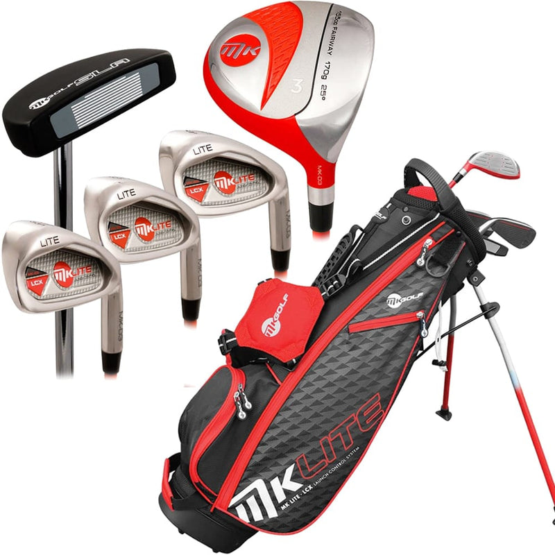 Mkids Junior Lite 6-Piece Stand Bag Package Set - Red (53 Inch Tall) (Ages 7-9)
