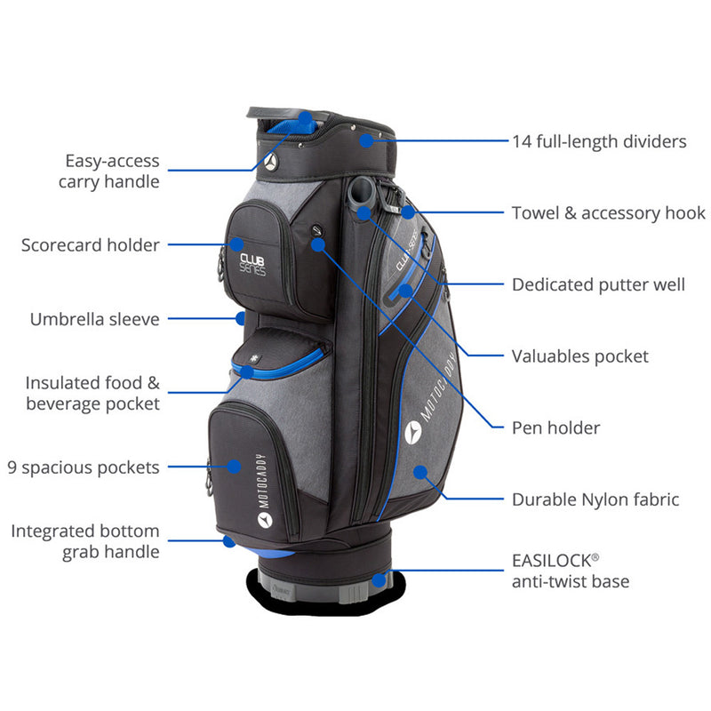 Motocaddy Club Series Cart Bag - Black/Red