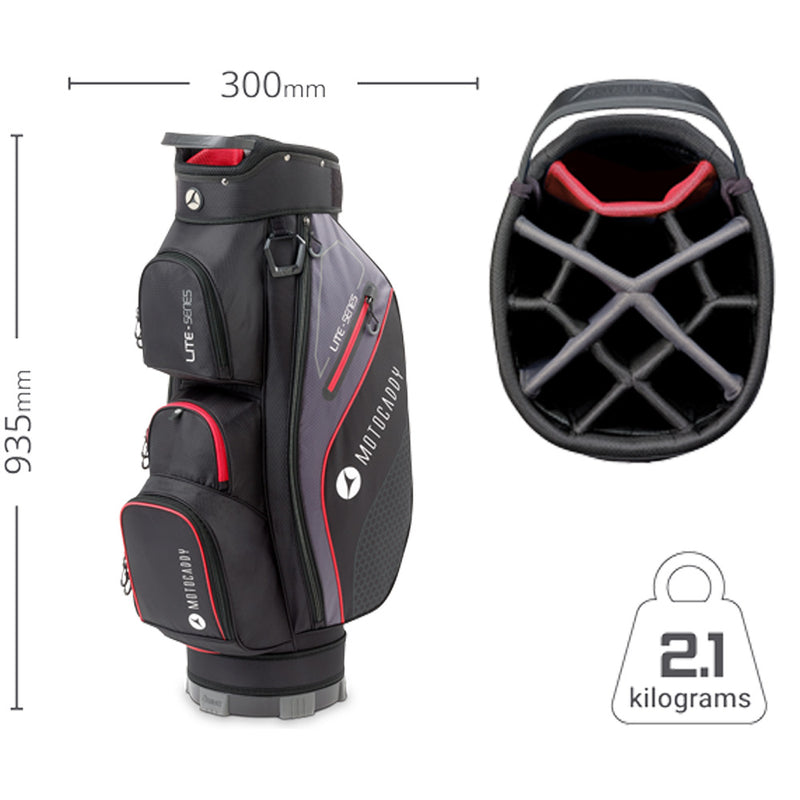 Motocaddy Lite Series Cart Bag - Black/Red