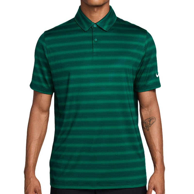 Nike Dri-Fit Velocity Stripe Polo Shirt - Malachite/Malachite/White