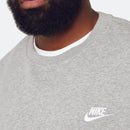 Nike Club Fleece Crew - Dark Grey Heather/White