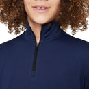 Nike Dri-FIT Junior UV Long-Sleeve 1/2-Zip Top - Midnight Navy/Reflective Silver