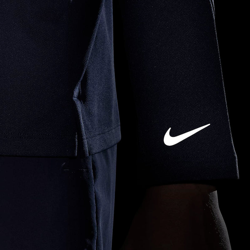 Nike Dri-FIT Junior UV Long-Sleeve 1/2-Zip Top - Midnight Navy/Reflective Silver