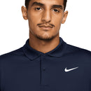 Nike Dri-Fit Victory Solid Long Sleeve Polo Shirt - Obsidian/White