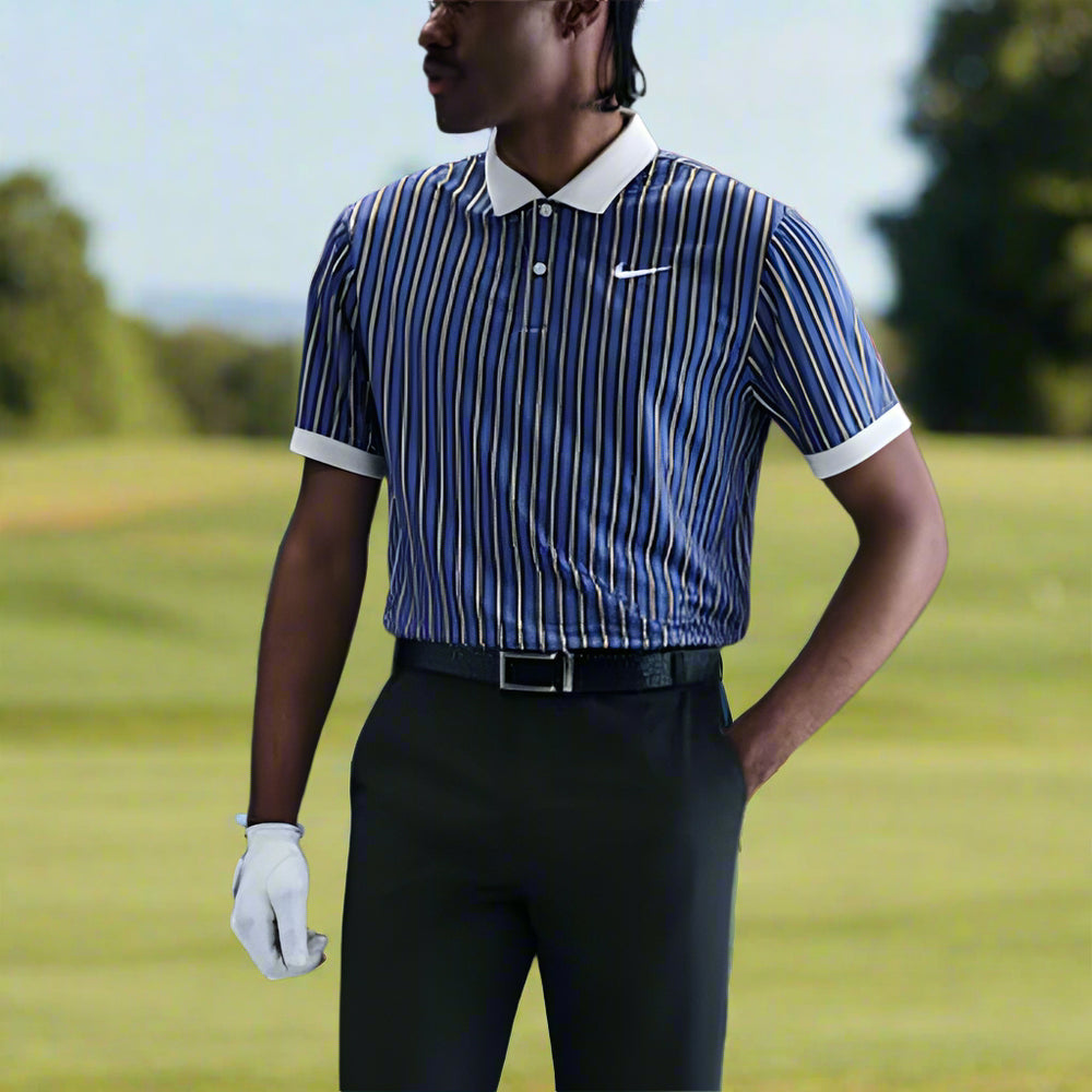 blue nike golf shirt