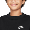 Nike Junior Sportswear Club Fleece Crew Neck Pullover - Black/White