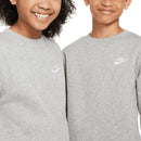 Nike Junior Sportswear Club Fleece Crew Neck Pullover - Dark Grey Heather/White