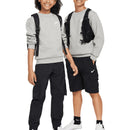 Nike Junior Sportswear Club Fleece Crew Neck Pullover - Dark Grey Heather/White