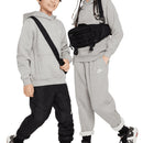 Nike Junior Sportswear Club Fleece Hoodie - Dark Grey Heather/White