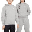 Nike Junior Sportswear Club Fleece Hoodie - Dark Grey Heather/White