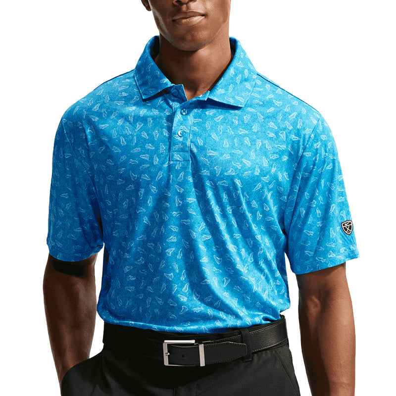 Nike Par Dri-Fit Grass Print Polo Shirt - Aurora Blue