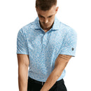 Nike Par Dri-Fit Microprint Birds Polo Shirt - Aurora Blue