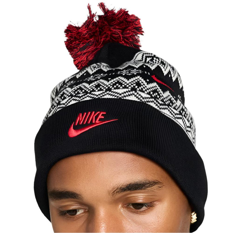 Nike Peak Beanie - Black/University Red/University Red