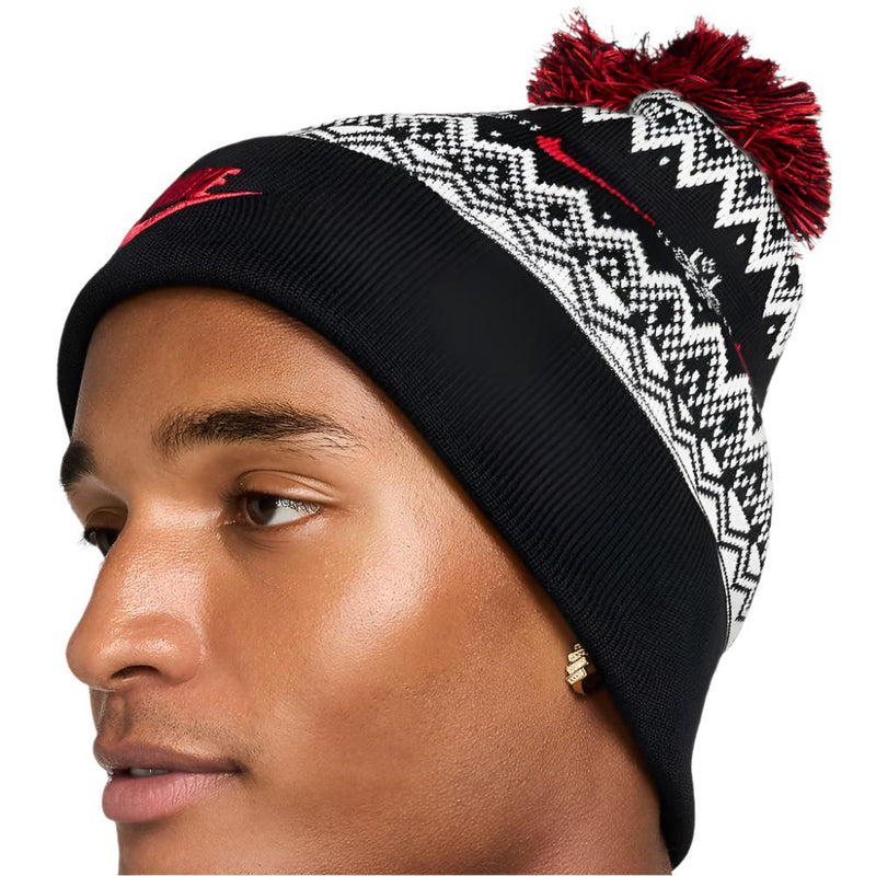 Nike Peak Beanie - Black/University Red/University Red