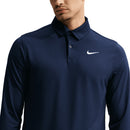 Nike Dri-Fit Velocity Long Sleeve Polo Shirt - College Navy/White
