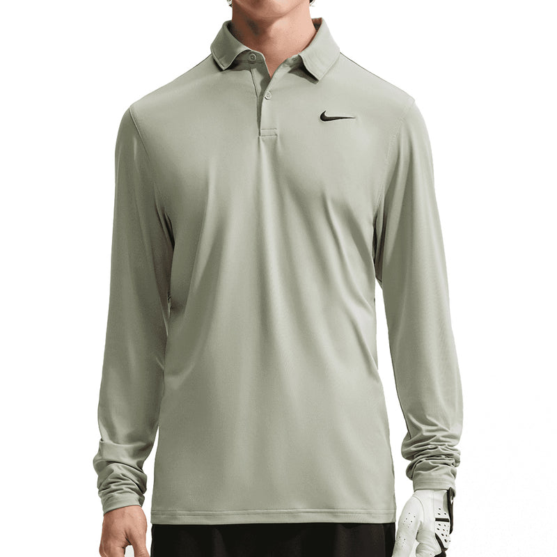 Nike Dri-Fit Velocity Long Sleeve Polo Shirt - Jade Horizon/Black