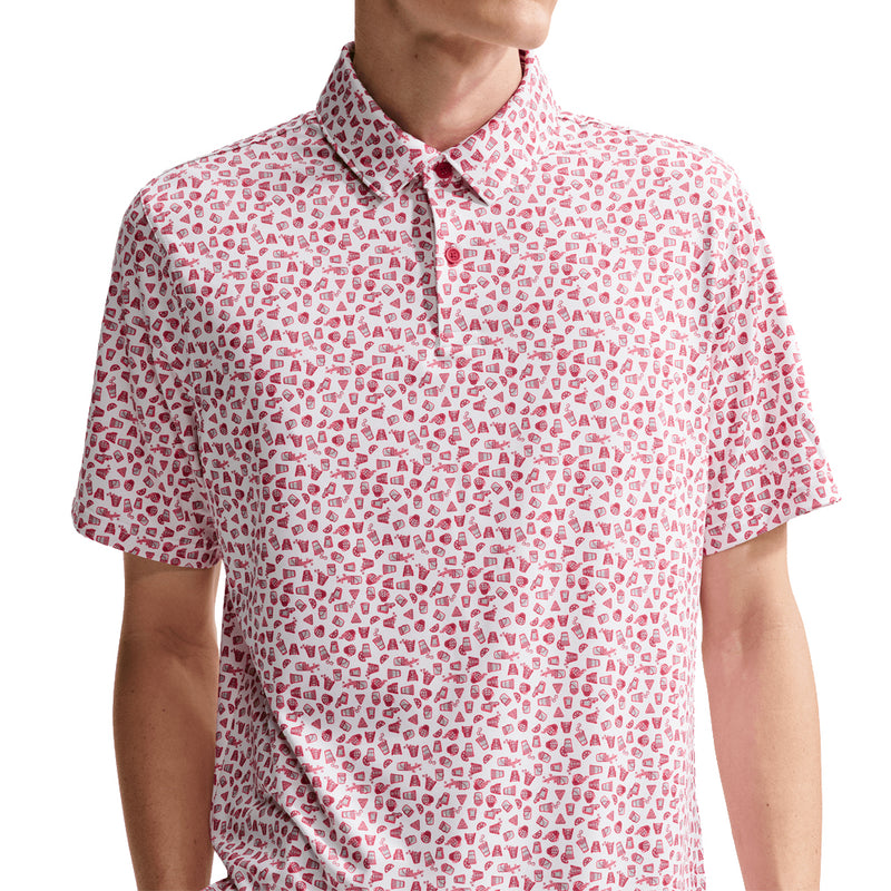 Nike Velocity Dri-Fit Micro-Print Polo Shirt - Gym Red/Gym Red/White