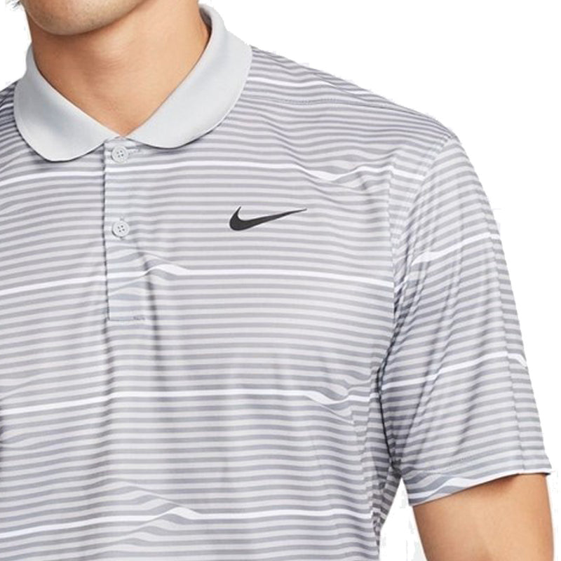 Nike Dri-FIT Victory+ Ripple Polo Shirt - Cool Grey/Light Smoke Grey/Black