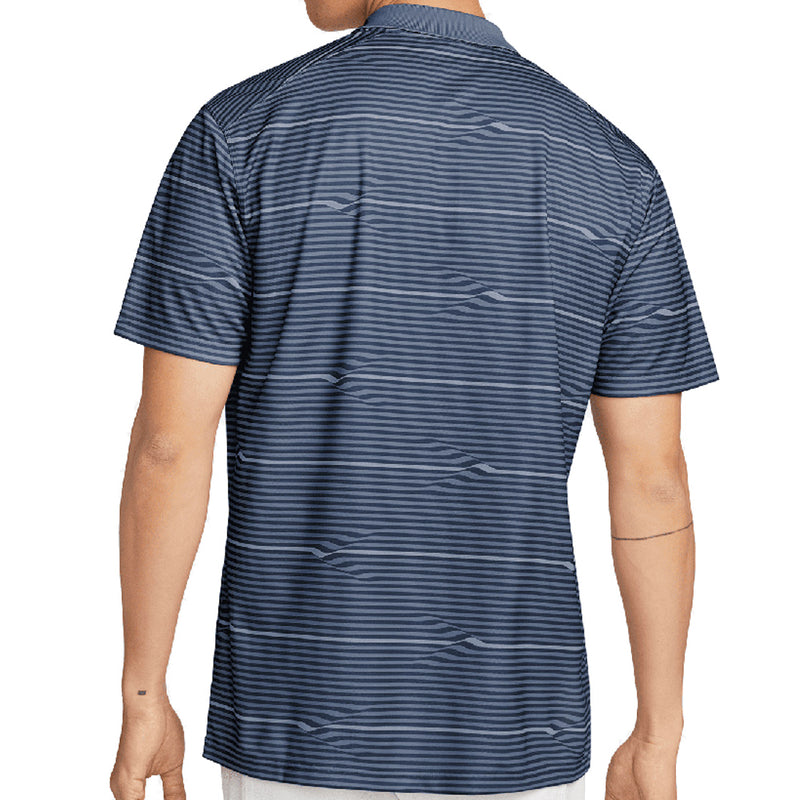 Nike Dri-FIT Victory+ Ripple Polo Shirt - Midnight Navy/Diffused Blue/White