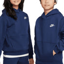Nike Junior Sportswear Club Fleece Hoodie - Midnight Navy/White
