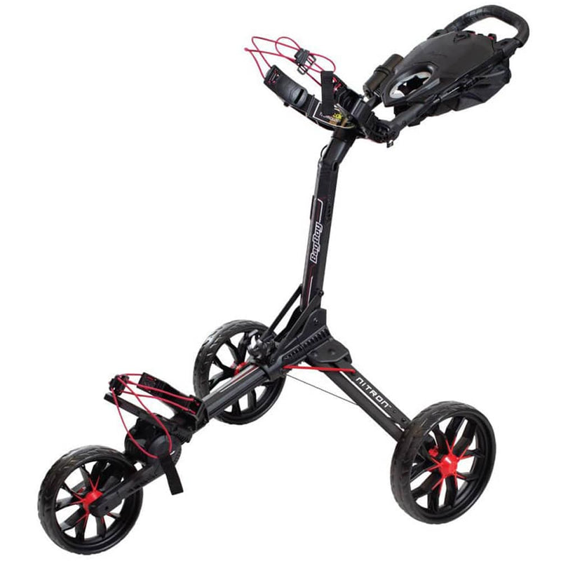 Bag Boy Nitron Auto Open 3-Wheel Push Trolley - Black/Red