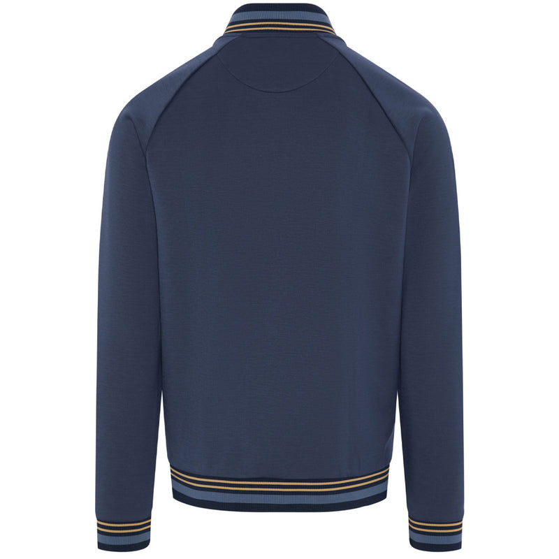 Original Penguin Full Zip Heritage Knit Track Jacket - Black Iris/Bijou Heather