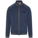 Original Penguin Full Zip Heritage Knit Track Jacket - Black Iris/Bijou Heather