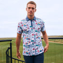 Original Penguin Pete's Stamp Roadmap Polo Shirt - Bright White