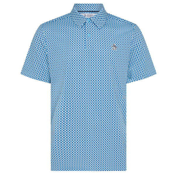Original Penguin Pete’s Bowtie Print Polo Shirt - Blue Grotto