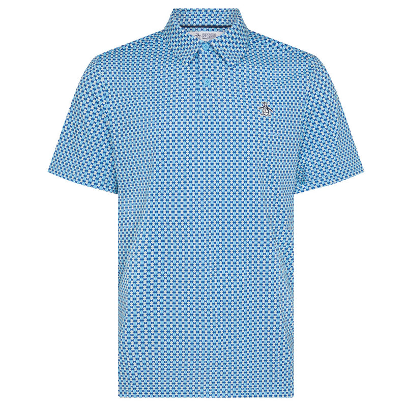 Original Penguin Pete’s Bowtie Print Polo Shirt - Blue Grotto