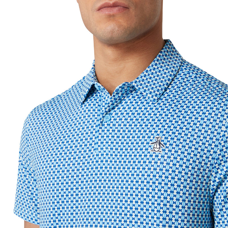 Original Penguin Pete’s Bowtie Print Polo Shirt - Blue Grotto