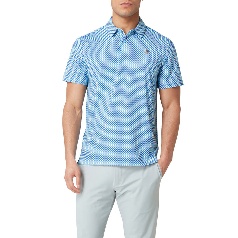 Original Penguin Pete’s Bowtie Print Polo Shirt - Blue Grotto