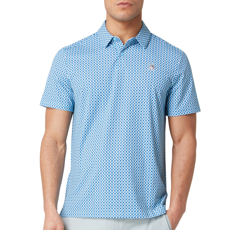 Original Penguin Pete’s Bowtie Print Polo Shirt - Blue Grotto