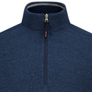 Oscar Jacobson Rumsey 1/4 Zip Knitted Sweater - Savoy Blue