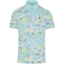 Original Penguin 60's Heritage Print Polo Shirt - Tanager Turquoise