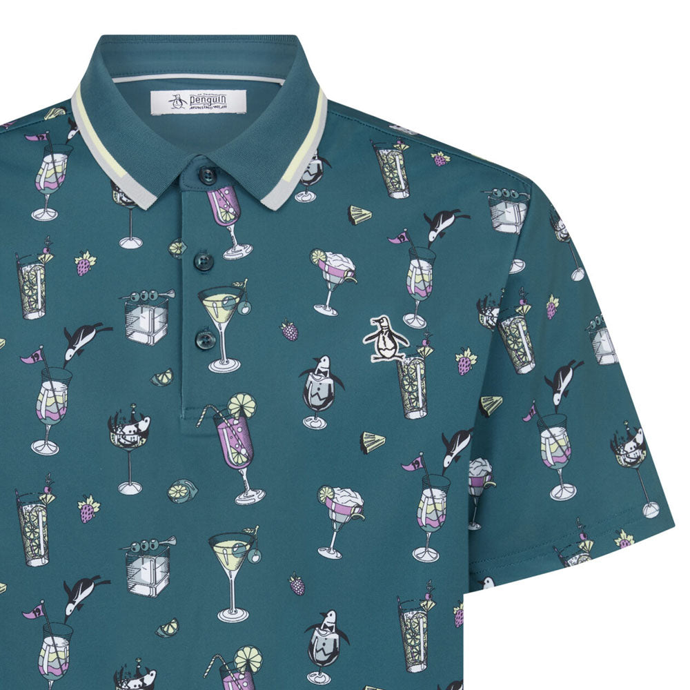 Original Penguin All Over 19th Hole Conversational Polo Shirt Corsair