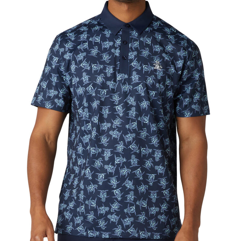 Original Penguin All Over 60 Floral Print Polo Shirt - Black Iris