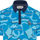 Original Penguin All Over Abstract Polo Shirt - Blue Jewel