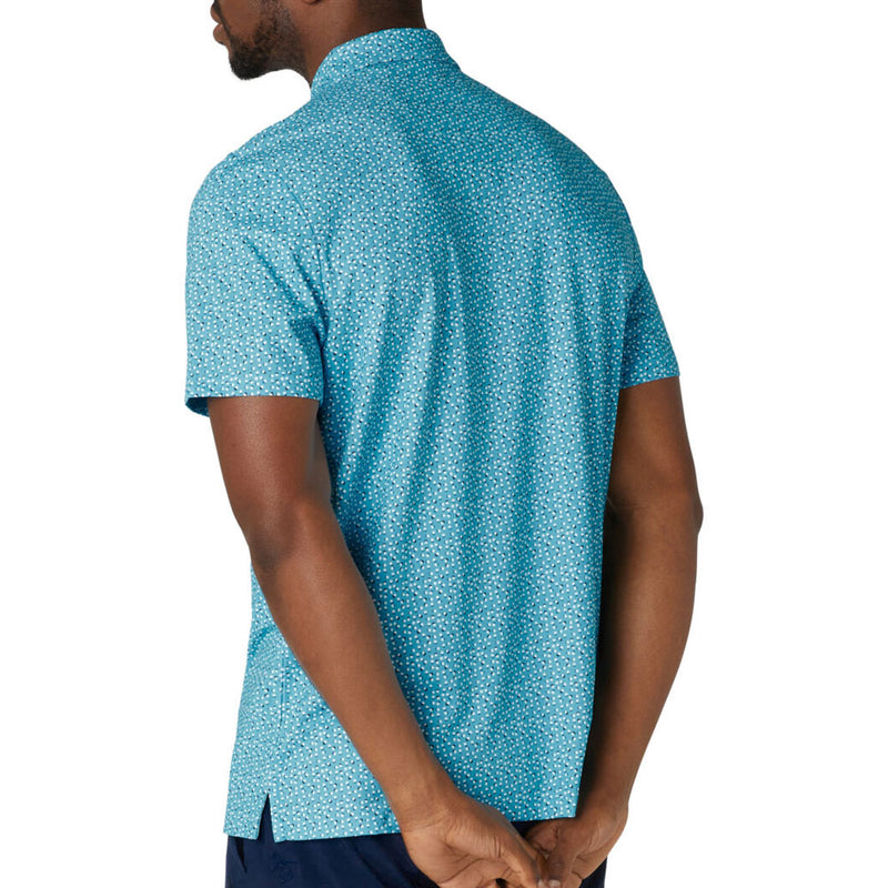 Original Penguin All Over Golf Ball Print Polo Shirt - Blue Atoll