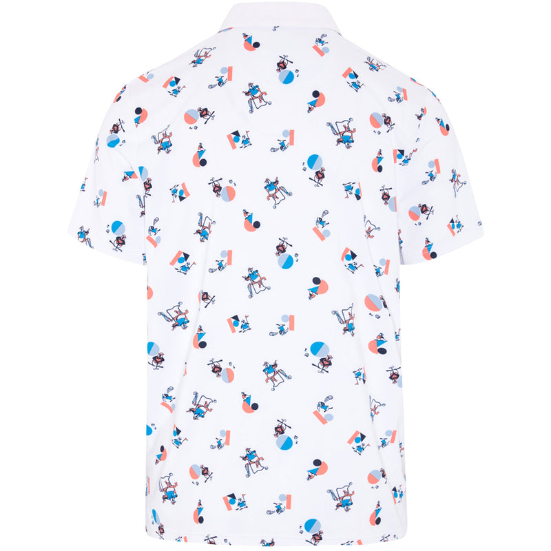 Original Penguin All Over Memphis Print Polo Shirt - Bright White