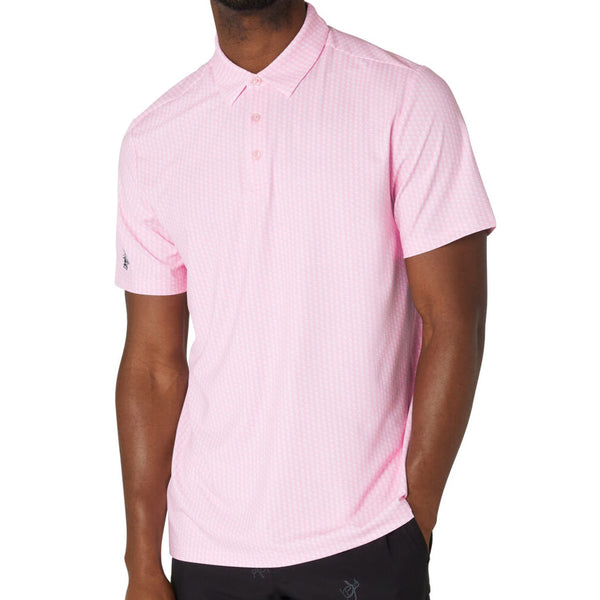 Original Penguin All Over Pete Print Sleeve Polo Shirt - Gelato Pink
