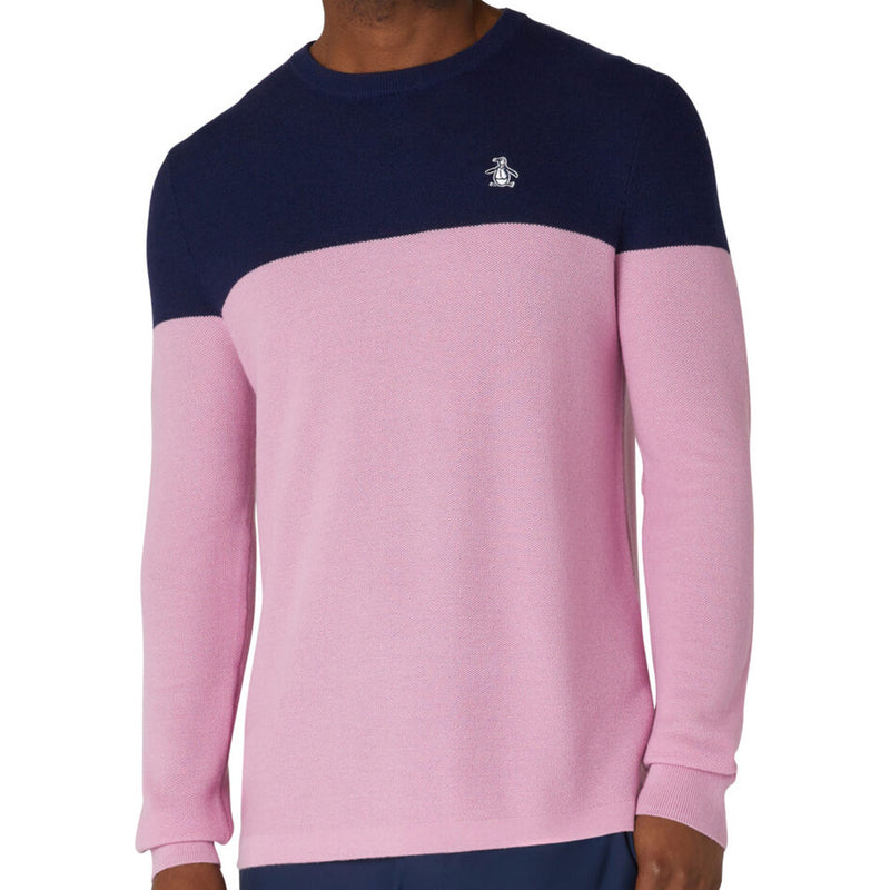 Original Penguin Heritage Colour Block Sweater - Gelato Pink