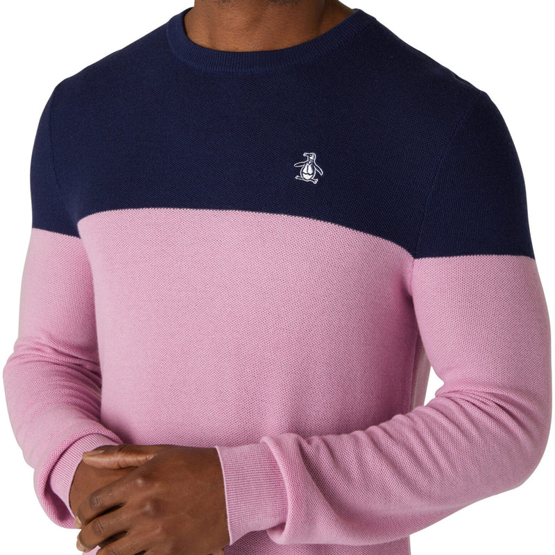 Original Penguin Heritage Colour Block Sweater - Gelato Pink