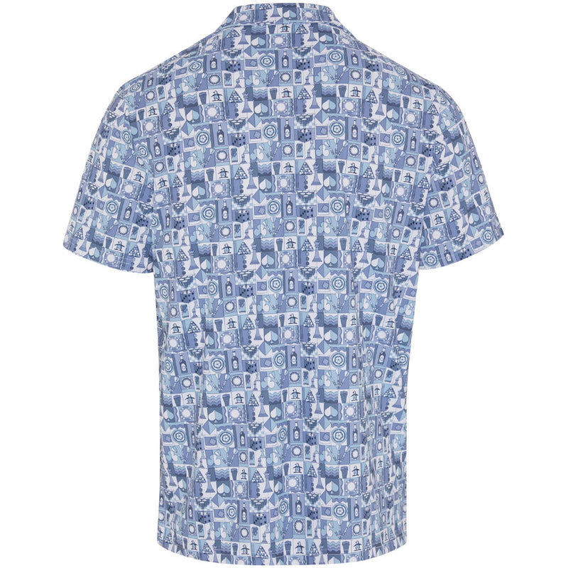 Original Penguin Pete's Game Grid Print Polo Shirt - Black Iris