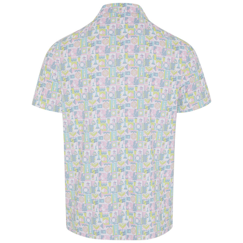 Original Penguin Pete's Game Grid Print Polo Shirt - Bright White