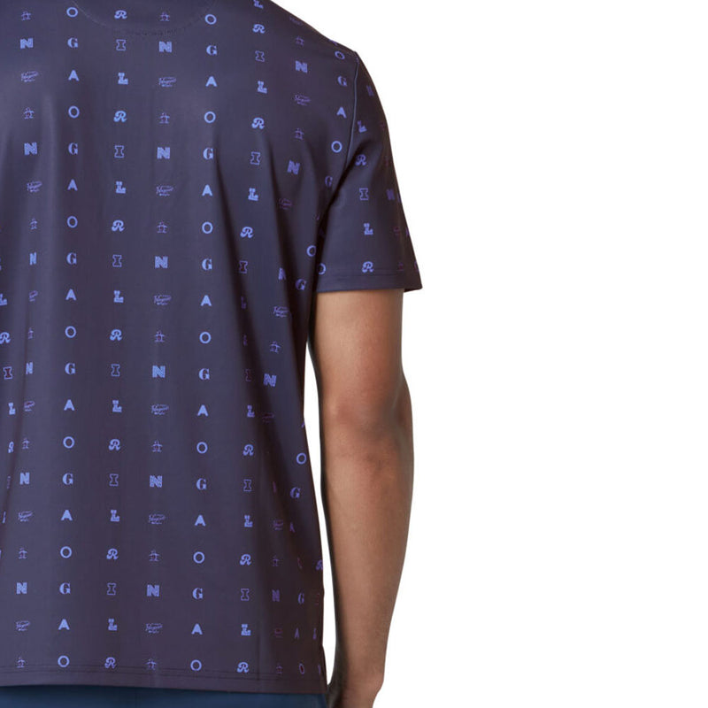 Original Penguin All Over Pete Print Polo Shirt - Black Iris