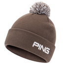 Ping Cresting Knit Bobble Beanie - Coffee