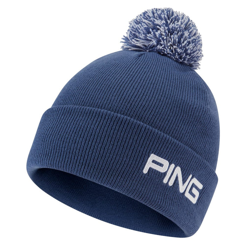 Ping Cresting Knit Bobble Beanie - Deep Sea Blue