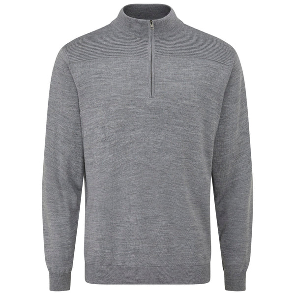 Ping Dorset 1/4 Zip Pullover - French Grey Marl