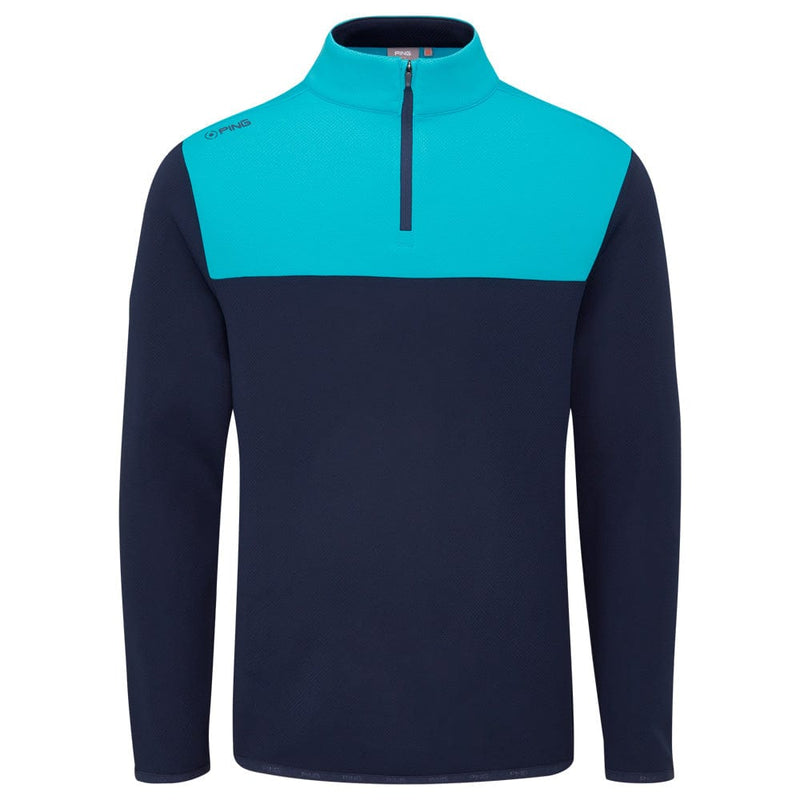 Ping Kinver 1/4 Zip Pullover - Navy/Turquoise